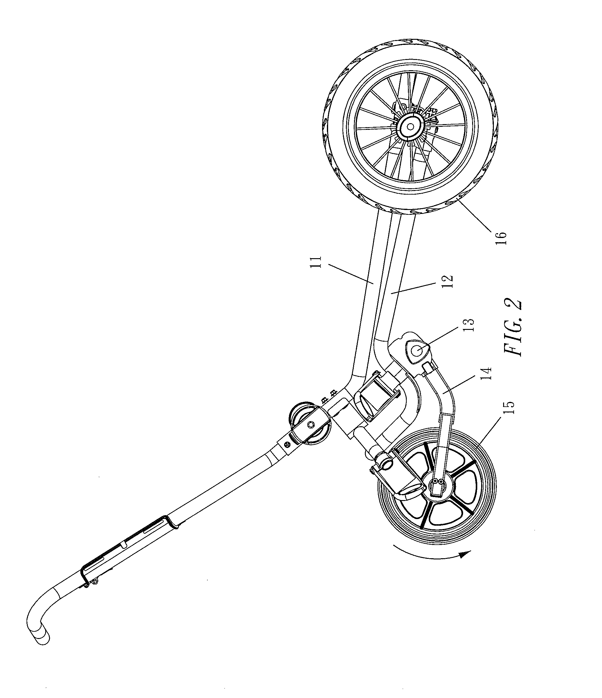 Front Wheel Folding Device of Golf Bag Cart