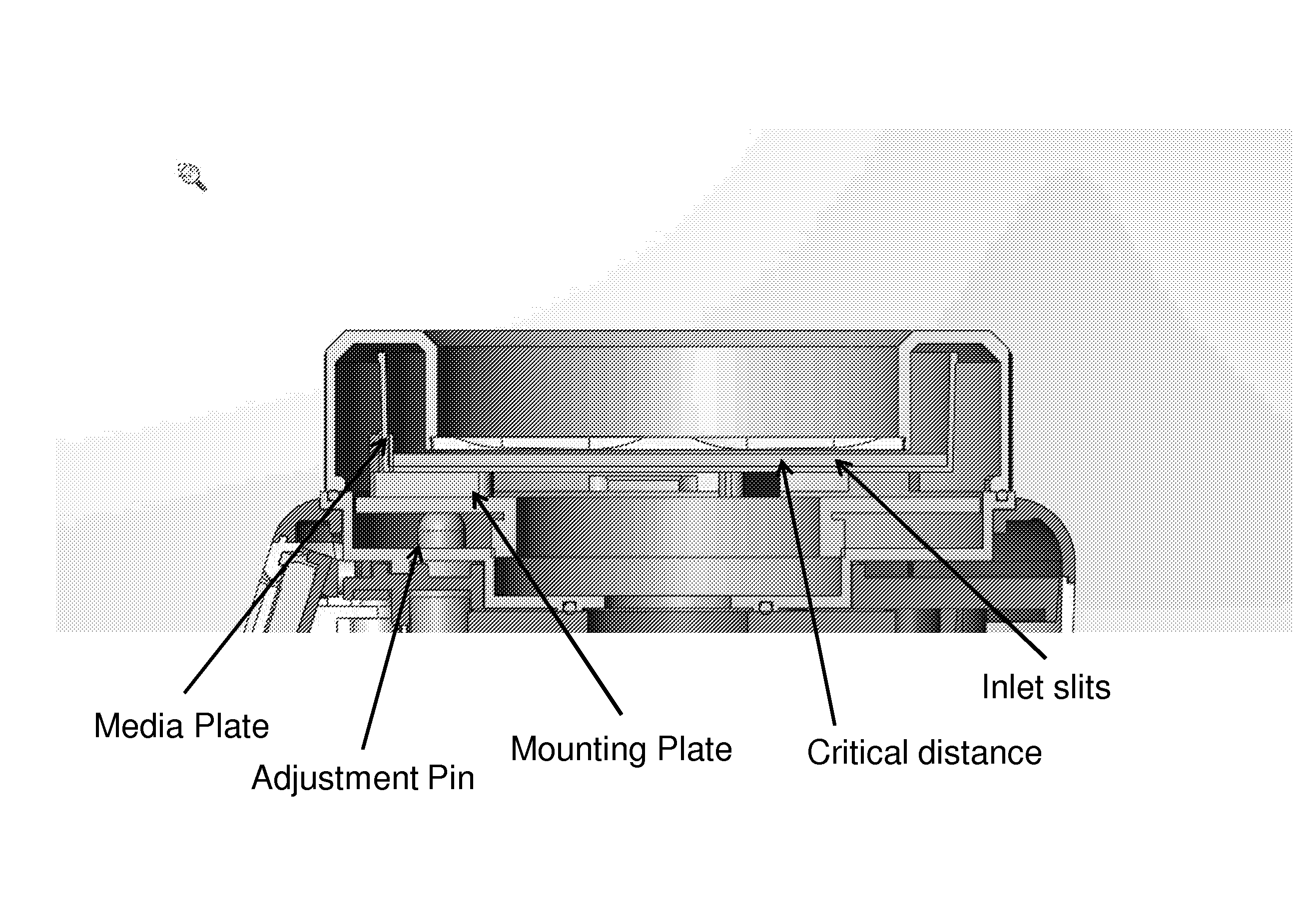 Particle impactor with selective height adjustment