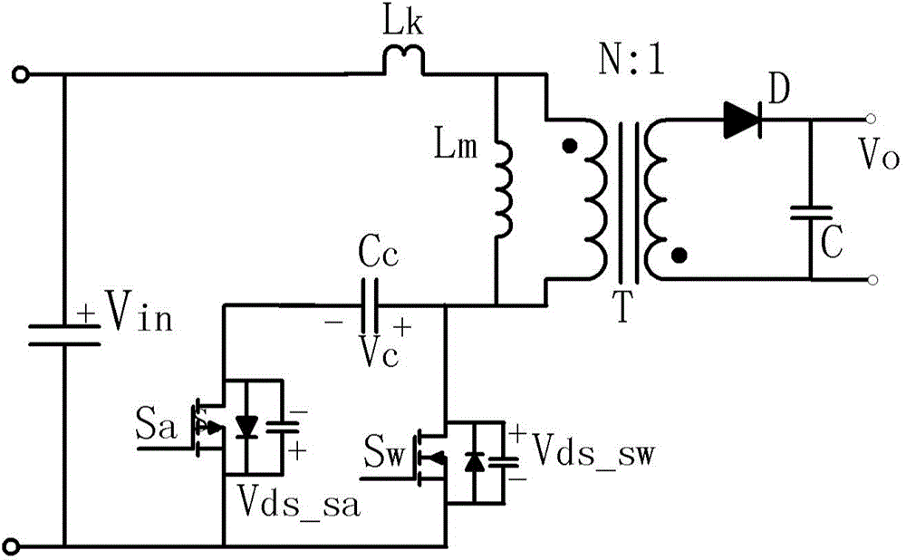 A Non-Complementary Flyback Active Clamp Converter