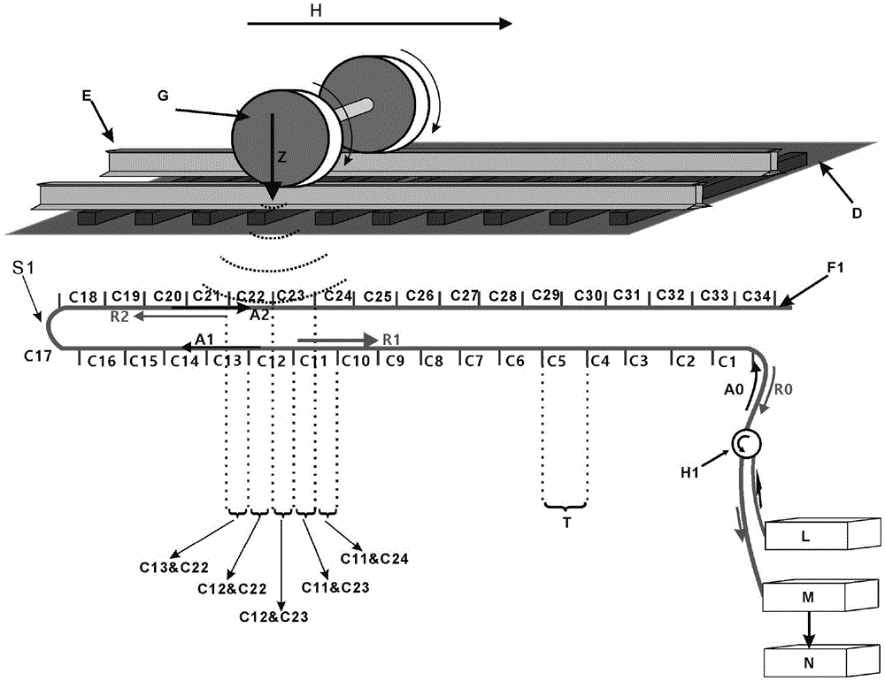 Optical fiber distributed sensing system of U-type sensing fiber deployment structure