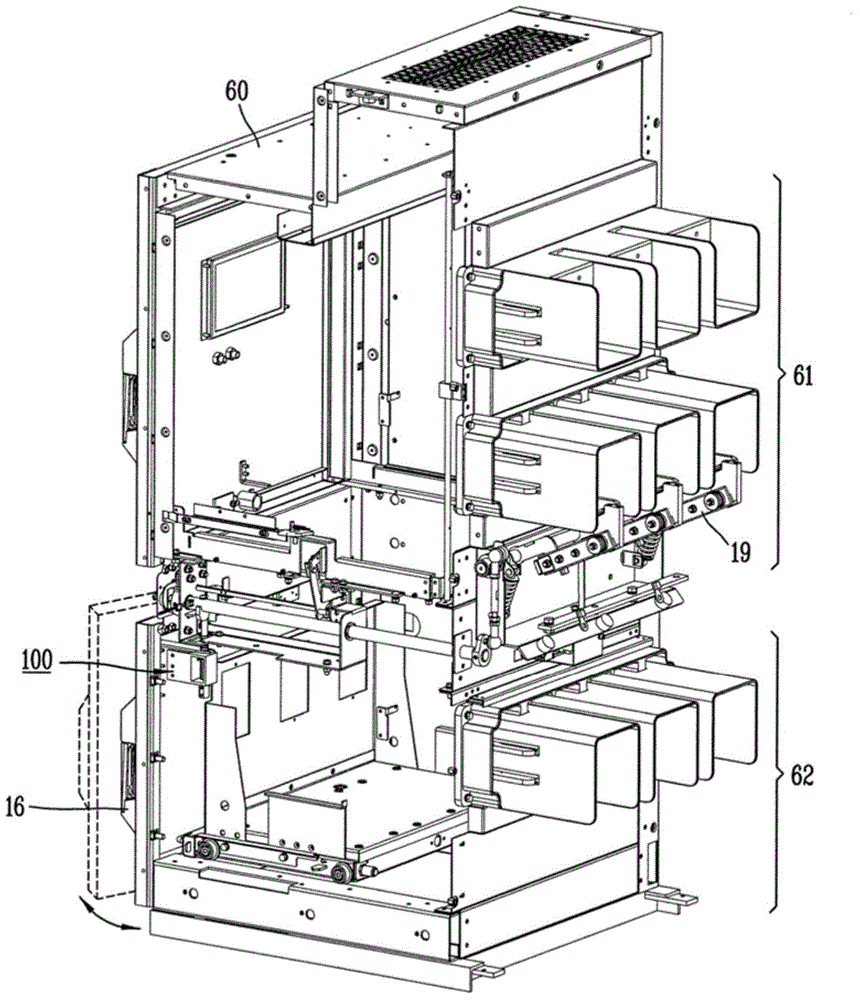 Door interlock device for transformer room of vacuum circuit breaker