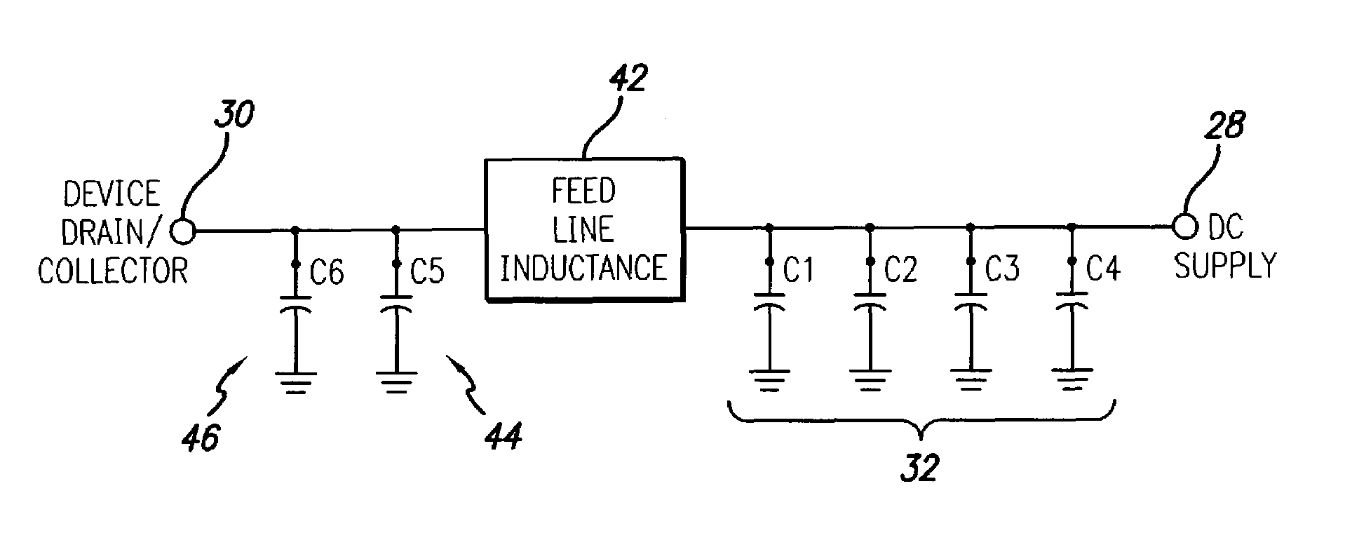 RF power amplifier employing bias circuit topologies for minimization of RF amplifier memory effects