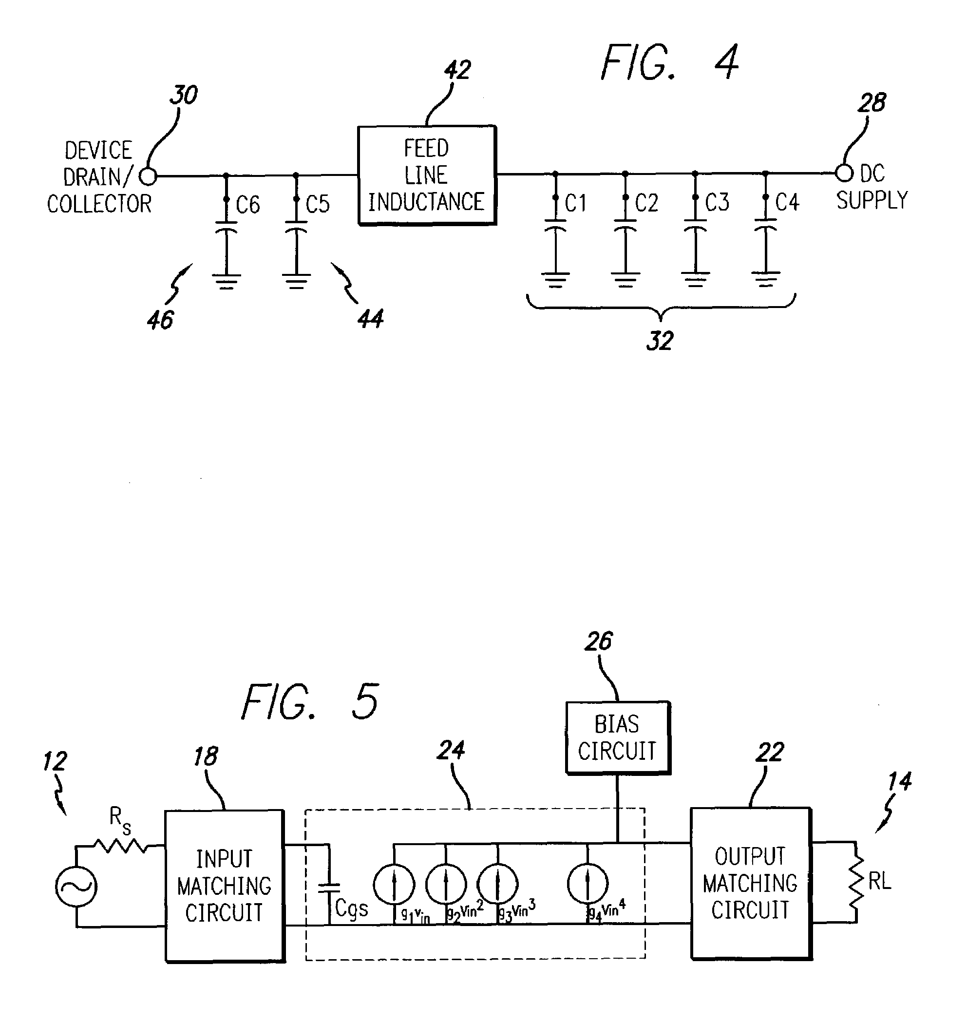 RF power amplifier employing bias circuit topologies for minimization of RF amplifier memory effects