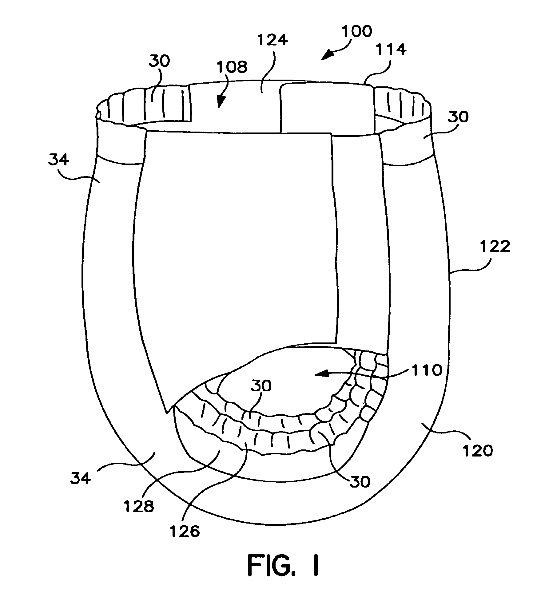 Garment including an elastomeric composite laminate