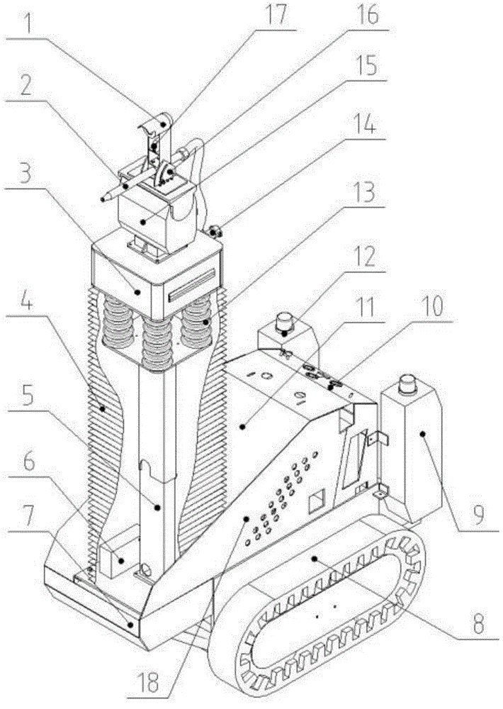 Transformer substation live washing robot for low-air insulators and method