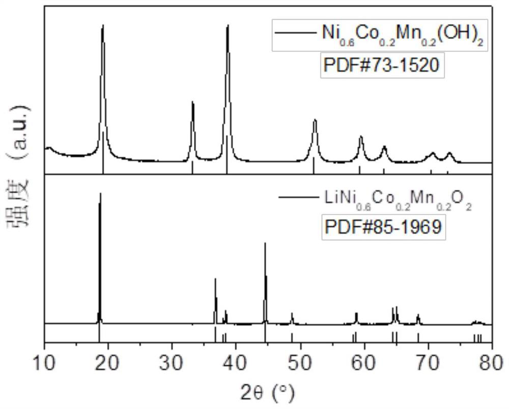 Method for preparing ternary positive electrode material of high-performance lithium ion battery at low ammonia concentration