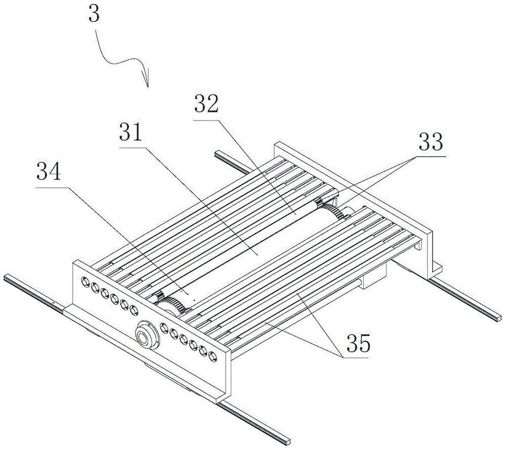 Automatic baffle device for packaging ceramic tiles