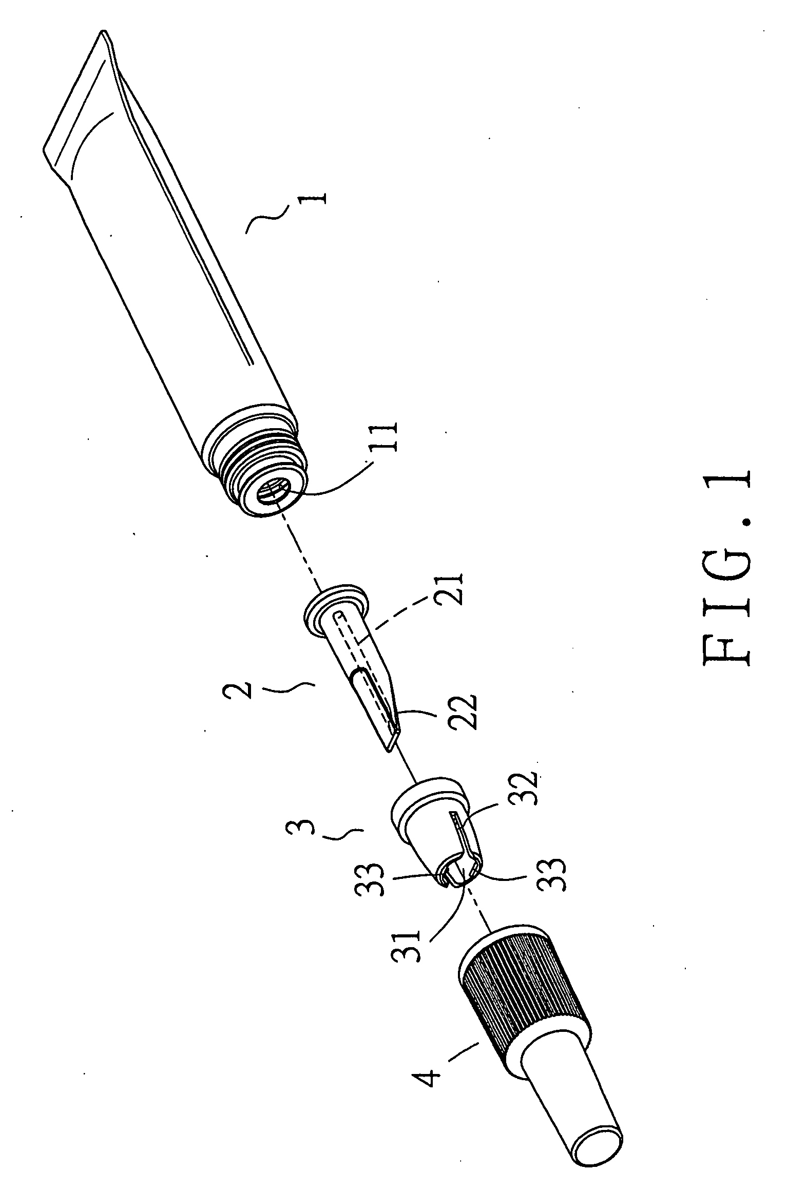 Brushing device of a container of liquid cosmetics