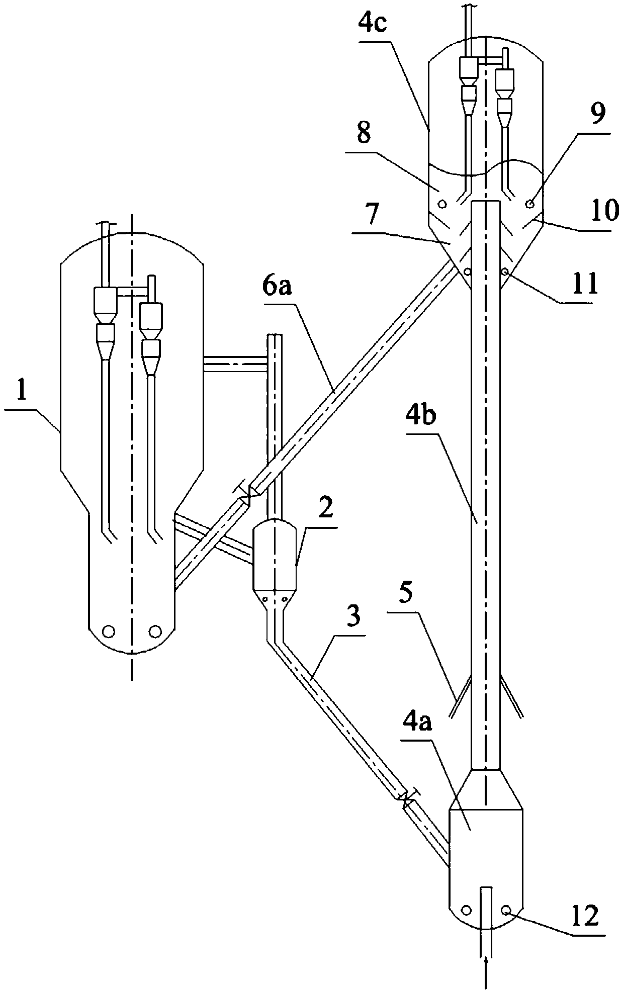 Circulating fluidized bed pyridine base preparing reaction equipment