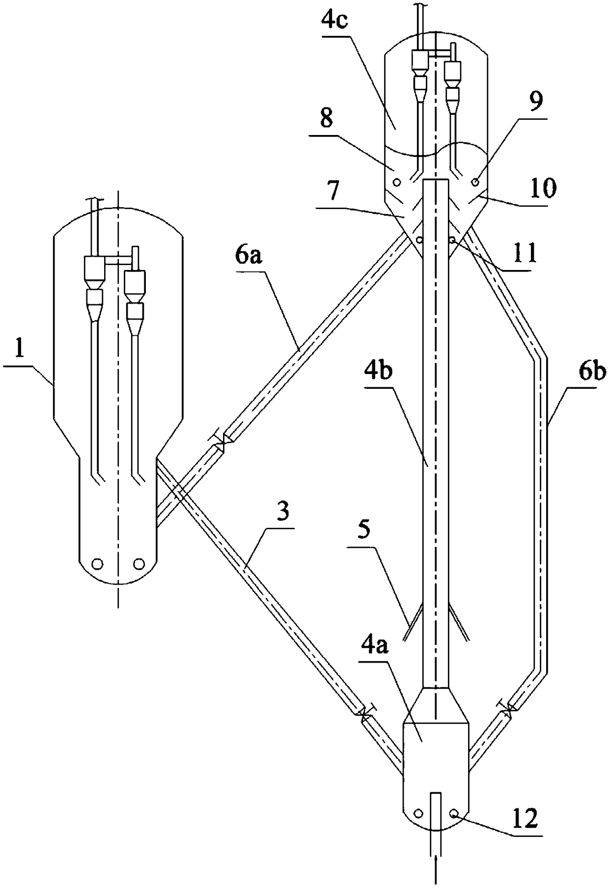 Circulating fluidized bed pyridine base preparing reaction equipment