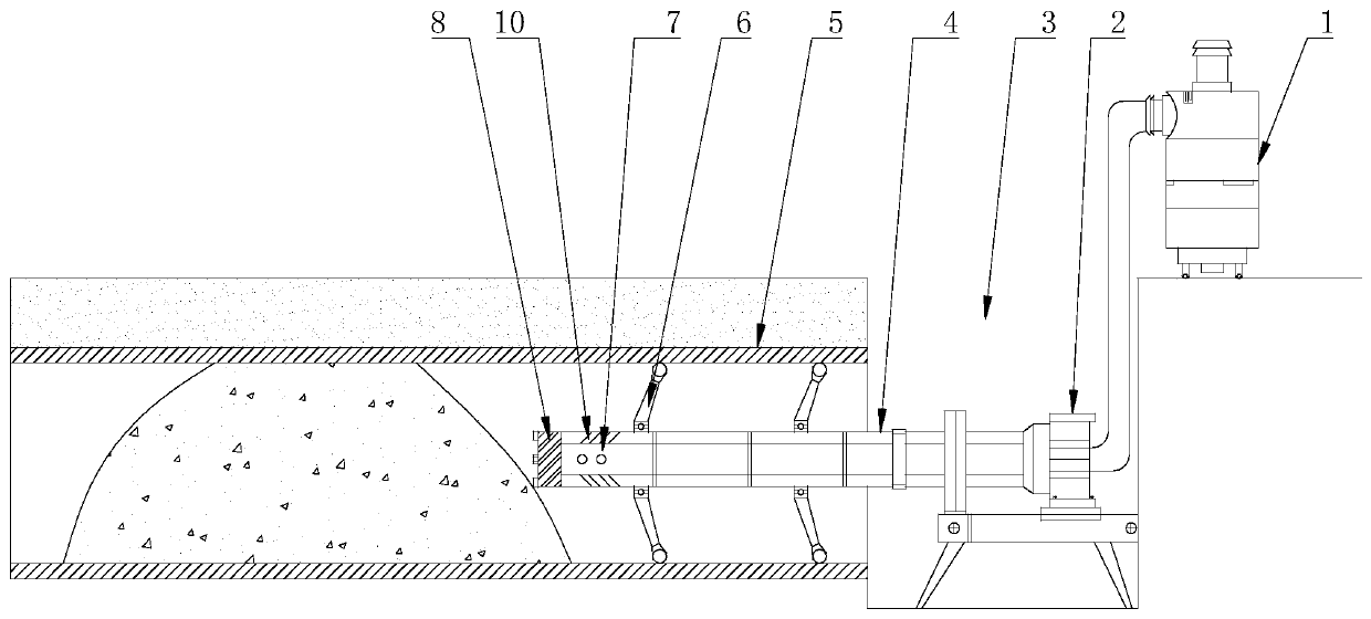 Drainage pipeline dredging device adopting horizontal directional drill