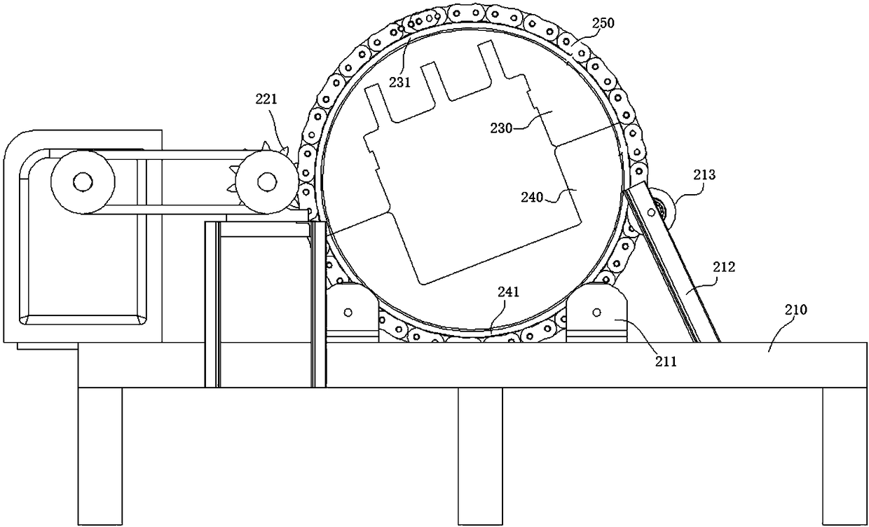 Track frame mounting turnover device