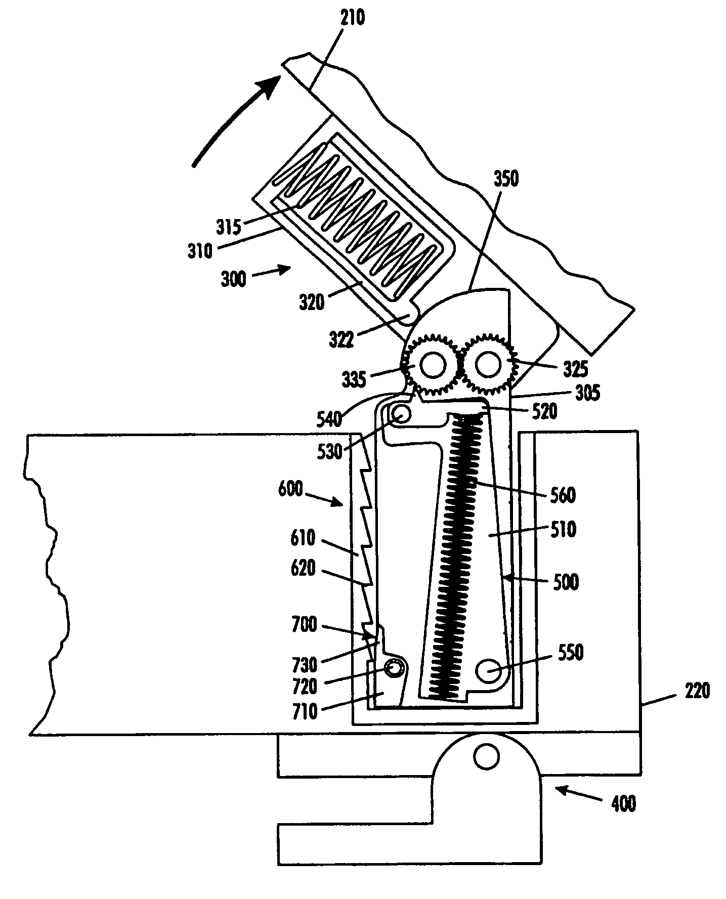 Hinge with tandem pivot structure motion lock and override