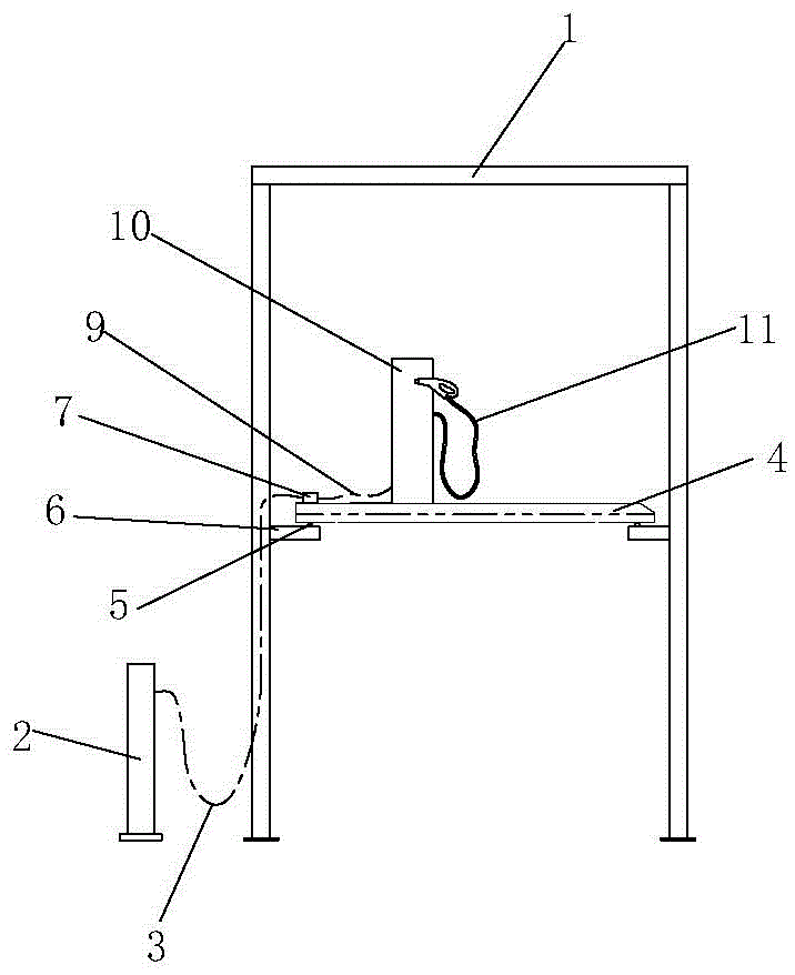 Device for charging electric car on upper-layer car carrying plate of vertical lifting stereoscopic garage