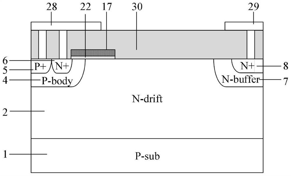 Method and device for improving surface mobility of silicon carbide lateral double-diffusion field effect transistor