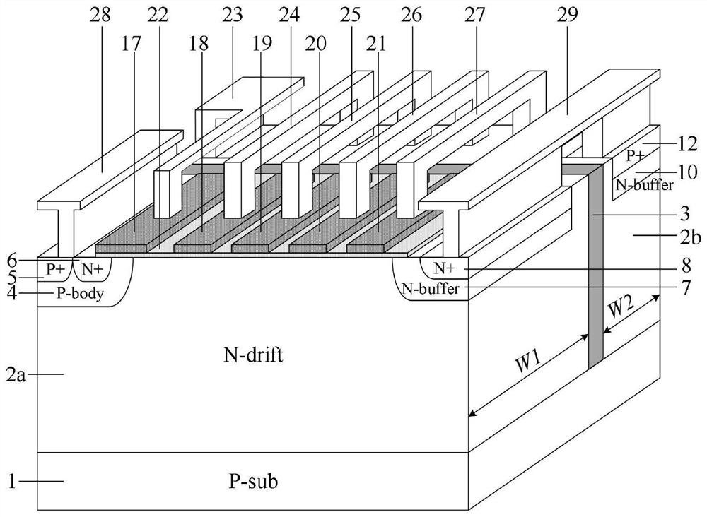 Method and device for improving surface mobility of silicon carbide lateral double-diffusion field effect transistor