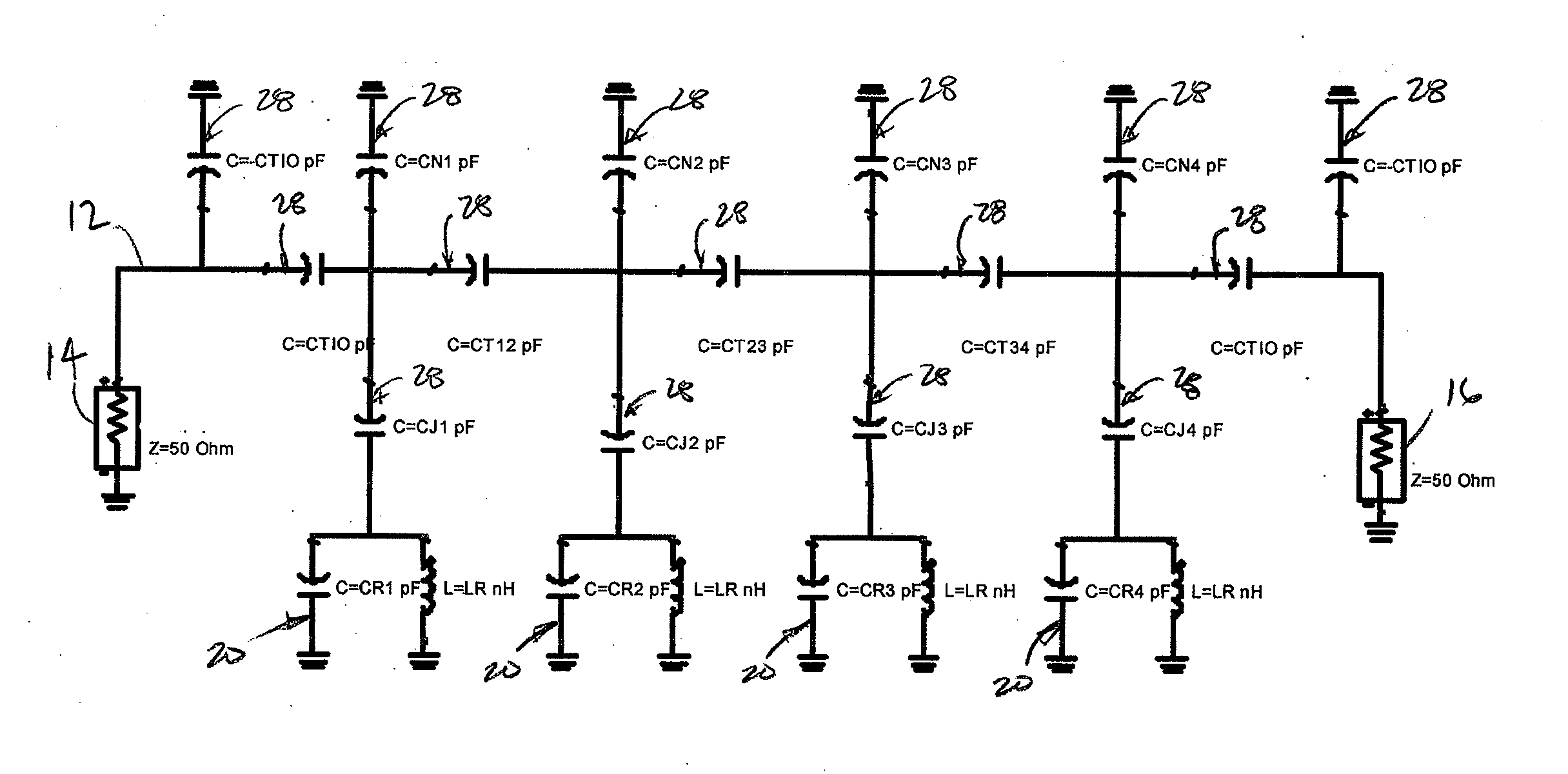 Low-loss tunable radio frequency filter