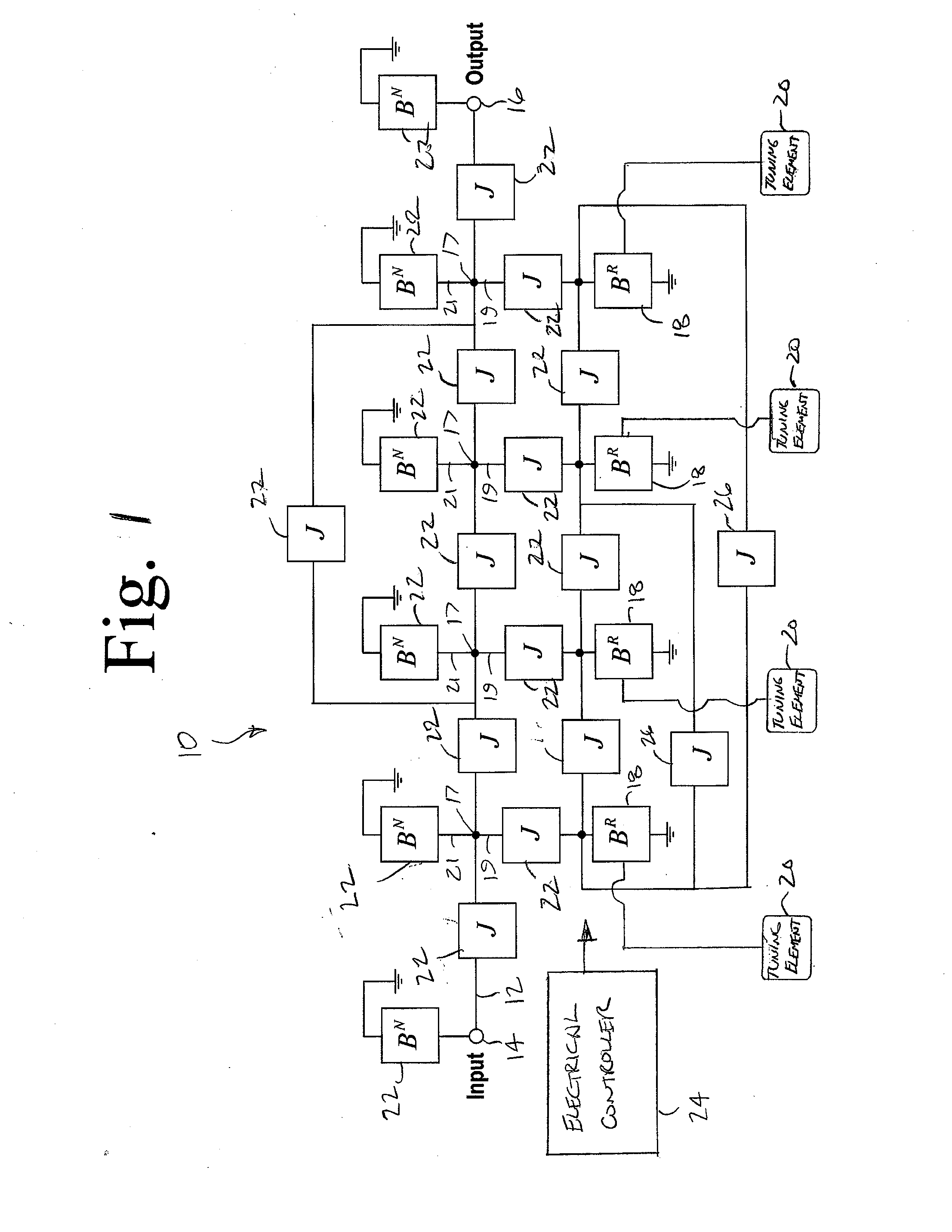 Low-loss tunable radio frequency filter