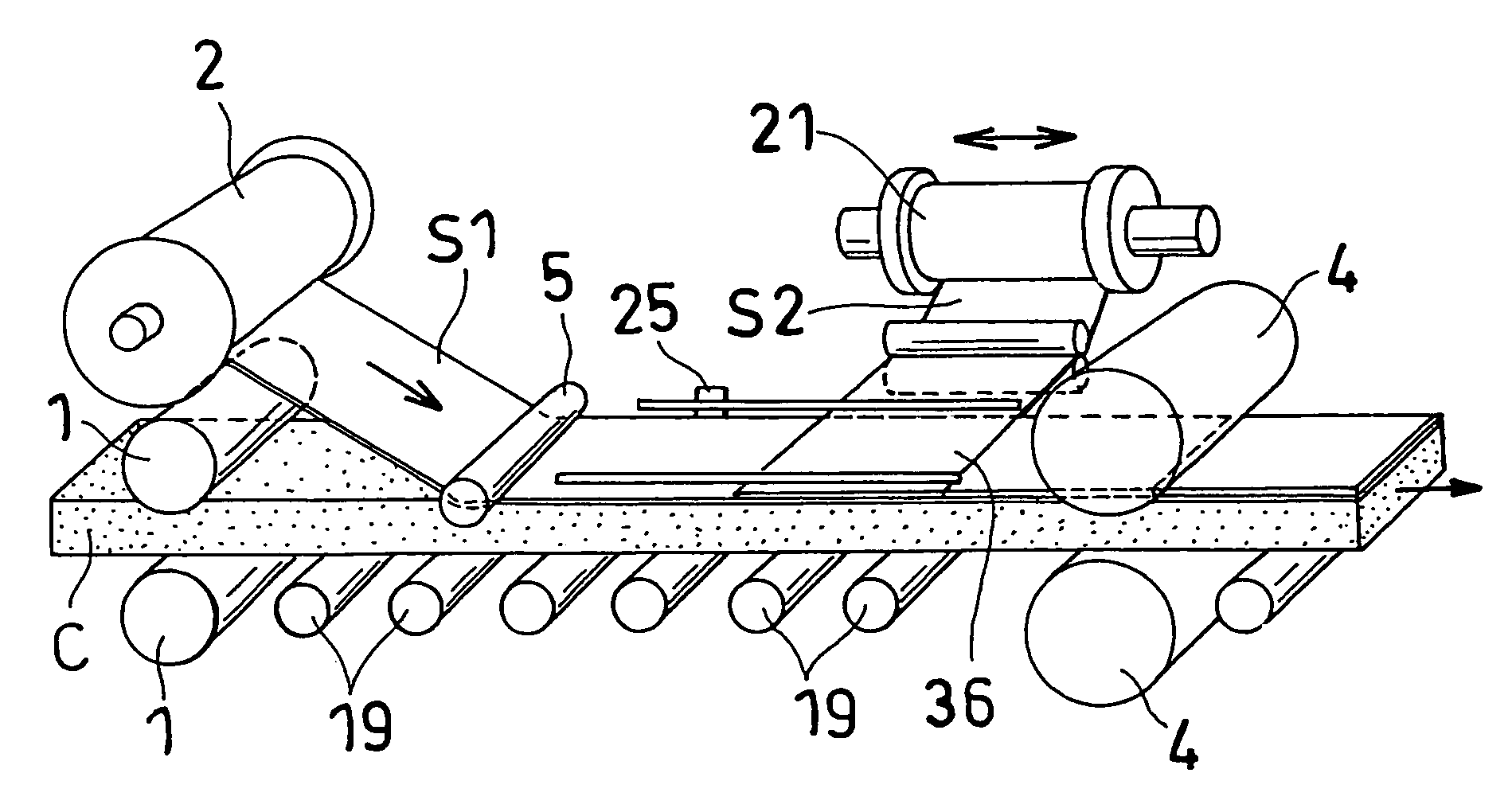 Method and device for producing laminated composite