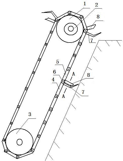 Split bucket of chain type grooving machine