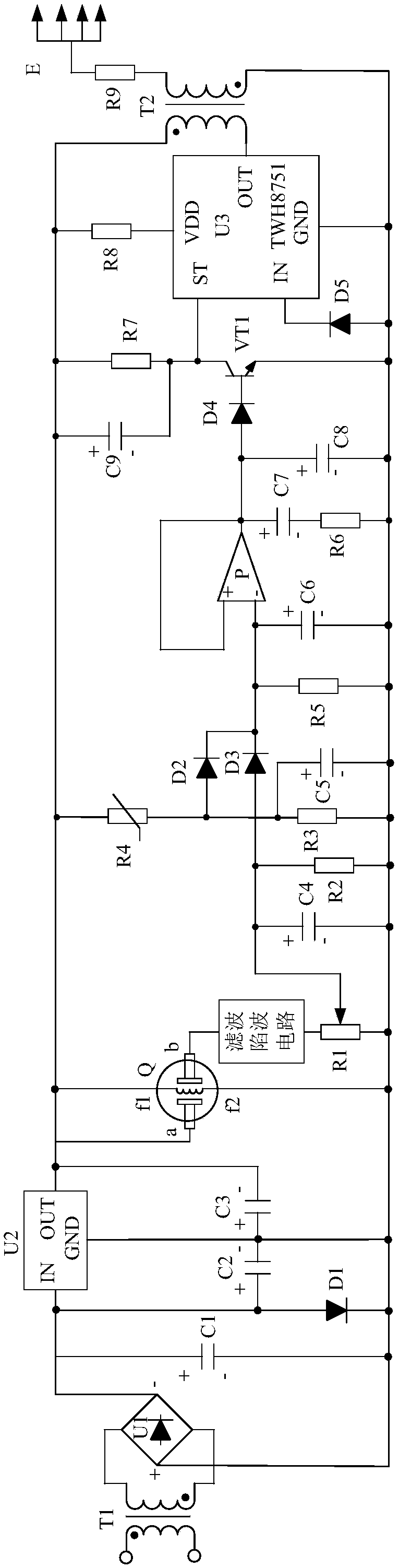 Stable-voltage negative-ion generator of temperature compensation type