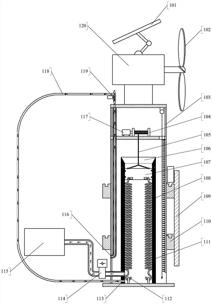 Wind power generation energy storage device and system