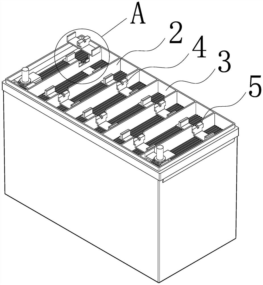 Sealing structure between batteries with multiple cells and forming method of the sealing structure