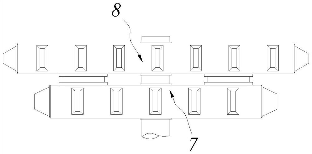 Urban water conveying pipeline inner wall sediment treatment device based on rolling friction driving