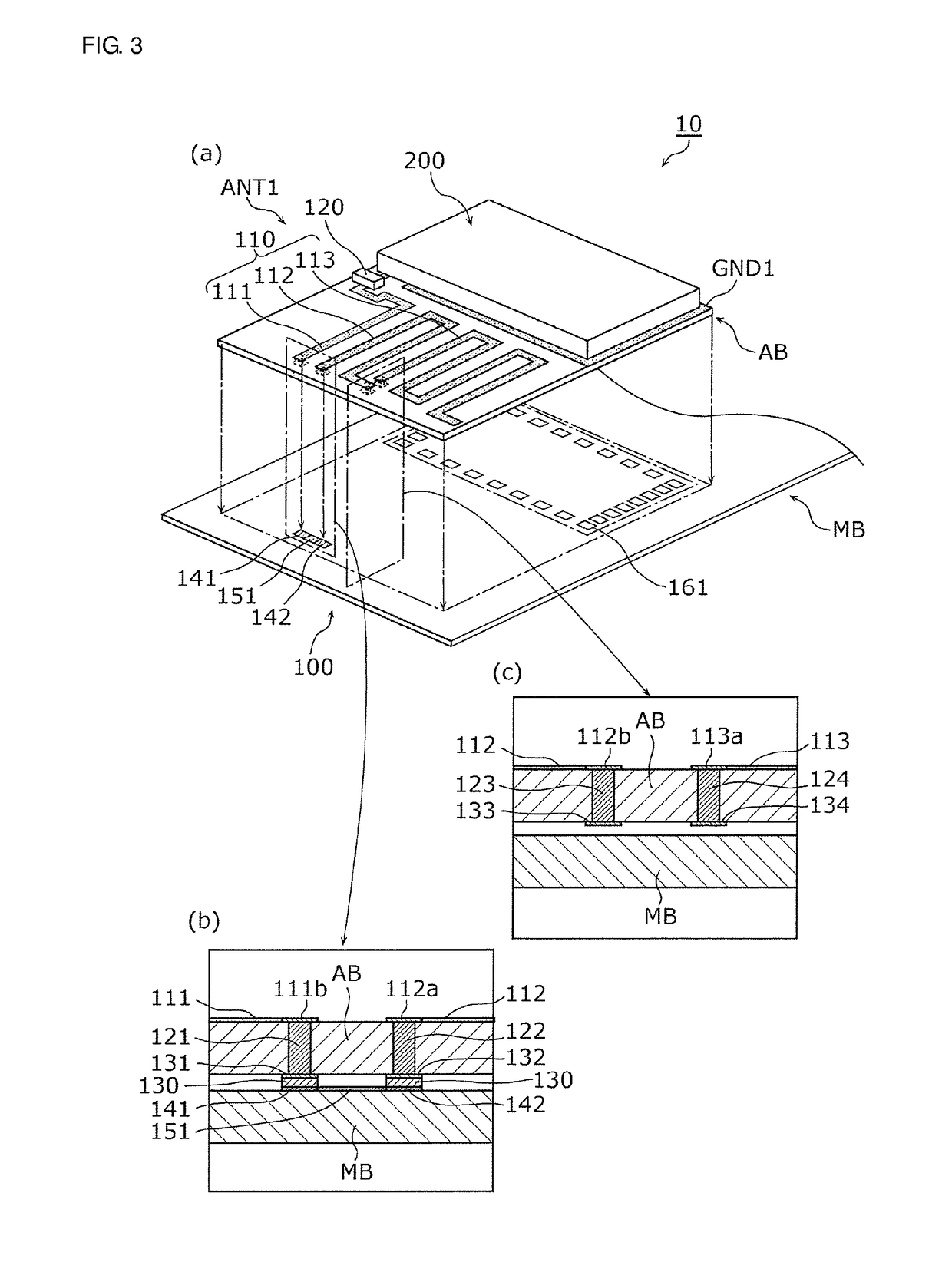 Antenna element, antenna unit and communication module