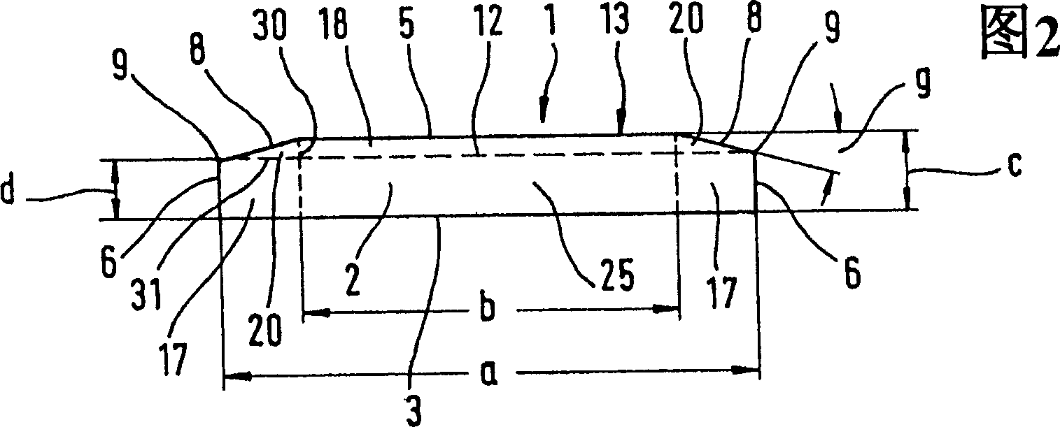 Ram for a plugging device for driving a strip-type retaining element into a bore of a toothbrush head that holds a tuft of bristles