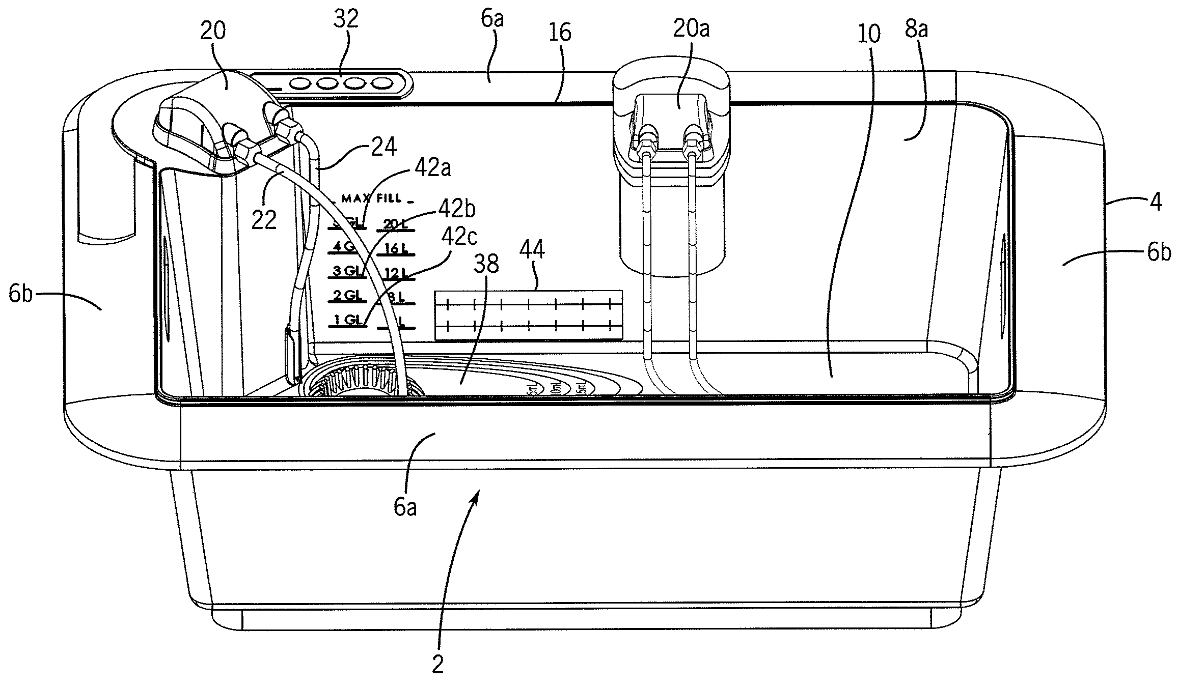 Multiple-pump sink insert for cleaning a medical or surgical device