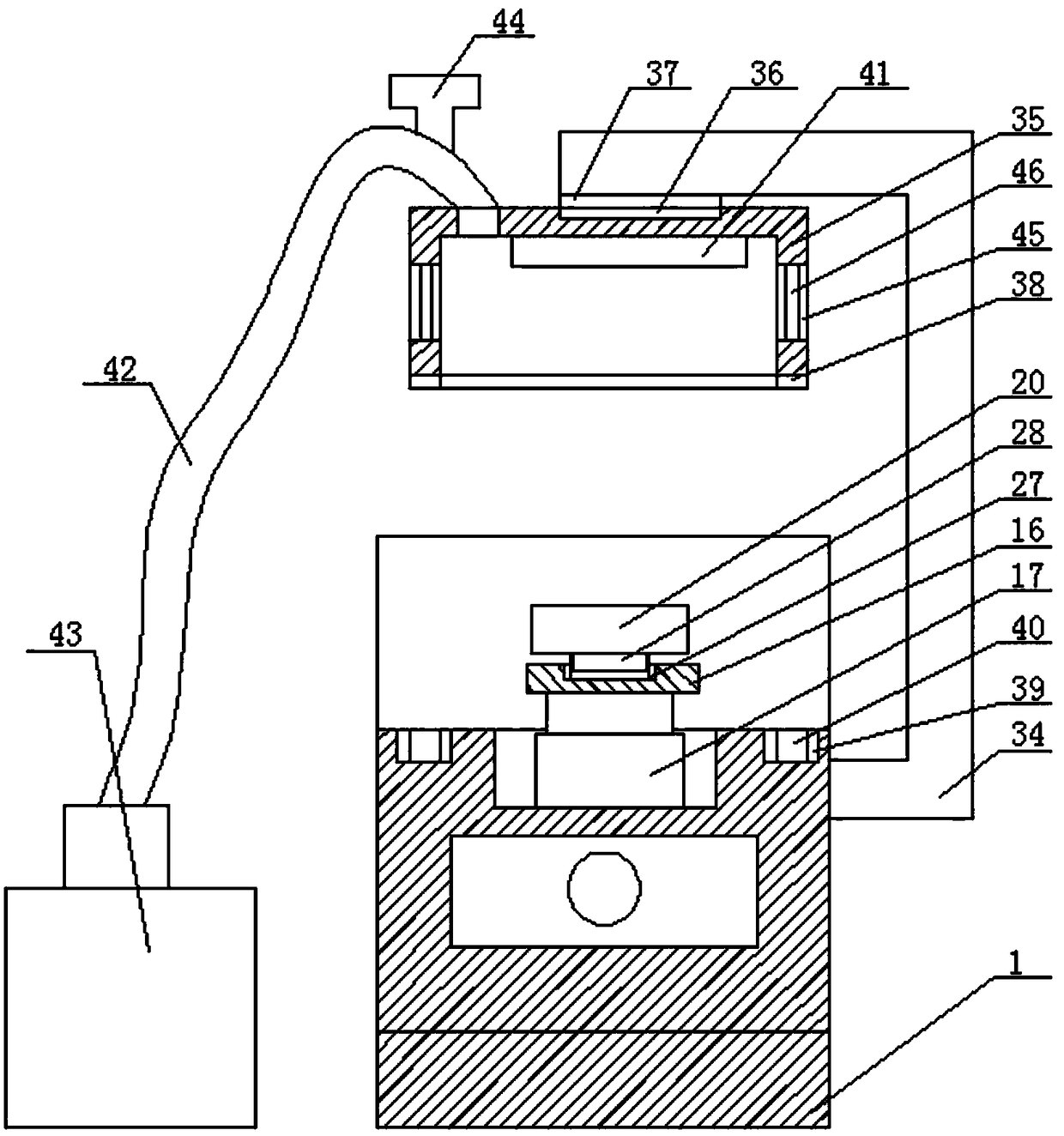 Automatic mold separating device with double-cooling function