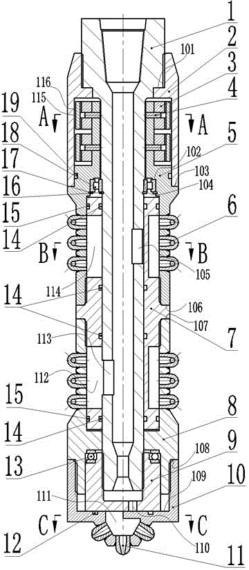 Revolving speed limiting impulse sprinkler for well cleanout