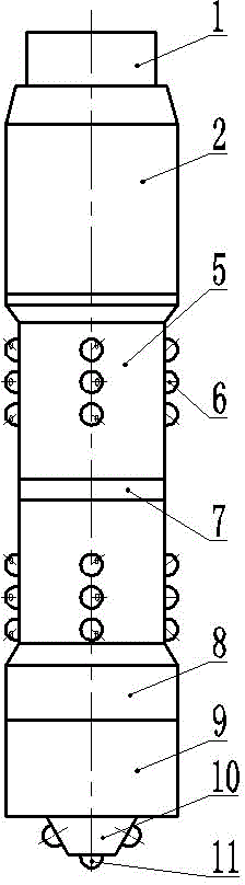 Revolving speed limiting impulse sprinkler for well cleanout