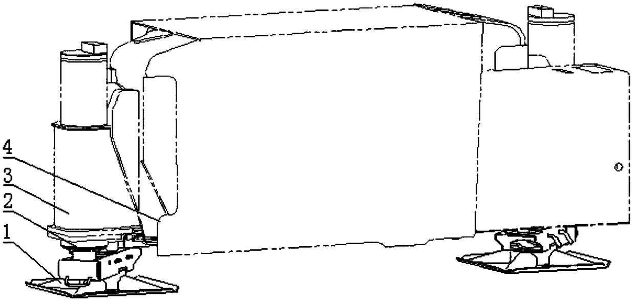 Support foot plates and crane for mounting same