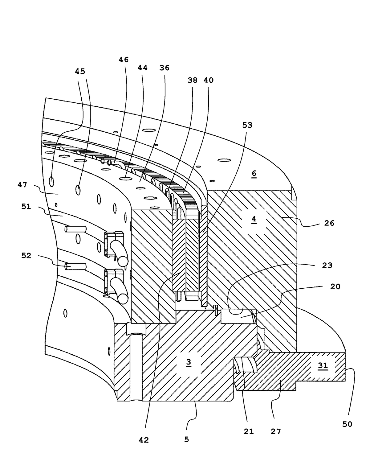 Drive mechanism for rotatably coupling a system part or a machine part