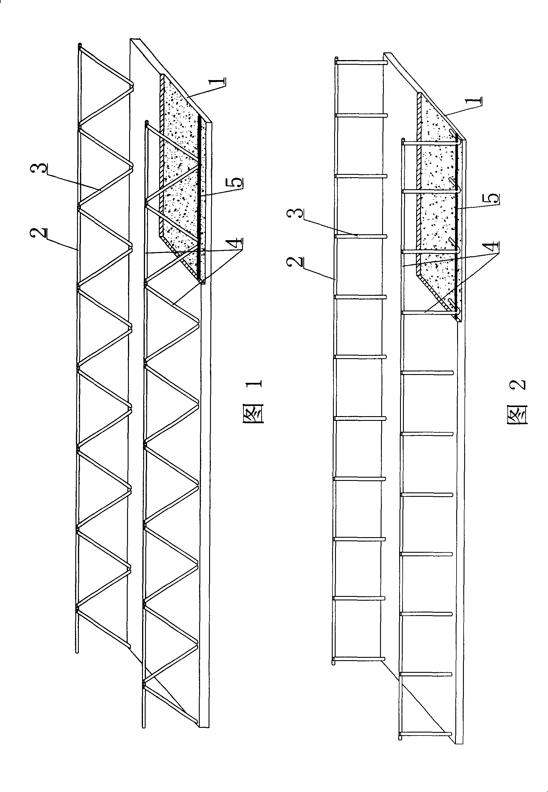 Force-bearing type superposed component for concrete building lid