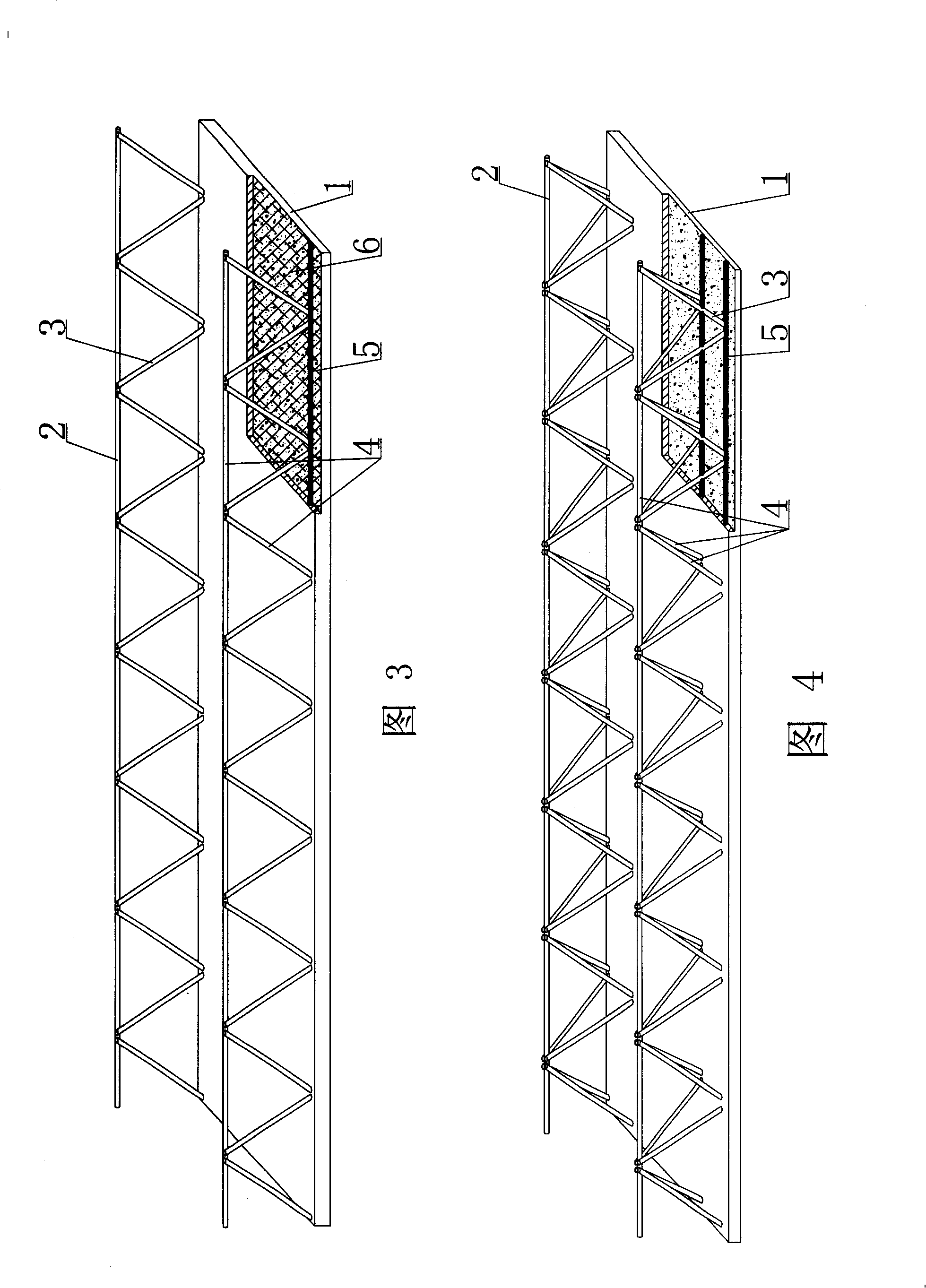 Force-bearing type superposed component for concrete building lid