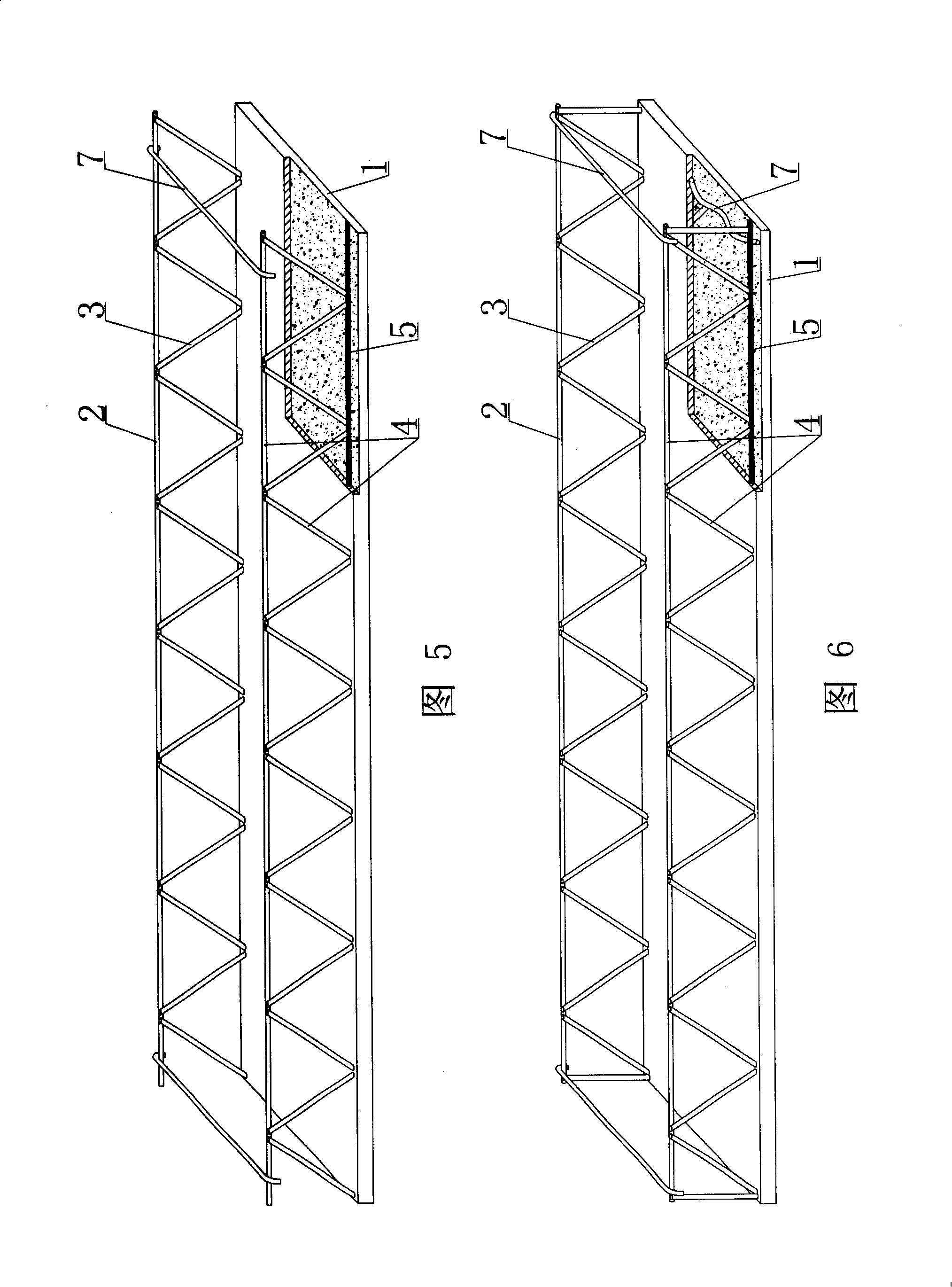 Force-bearing type superposed component for concrete building lid