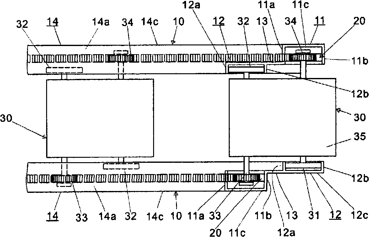 Horizontal conveyance mechanism for self-propelled carriage