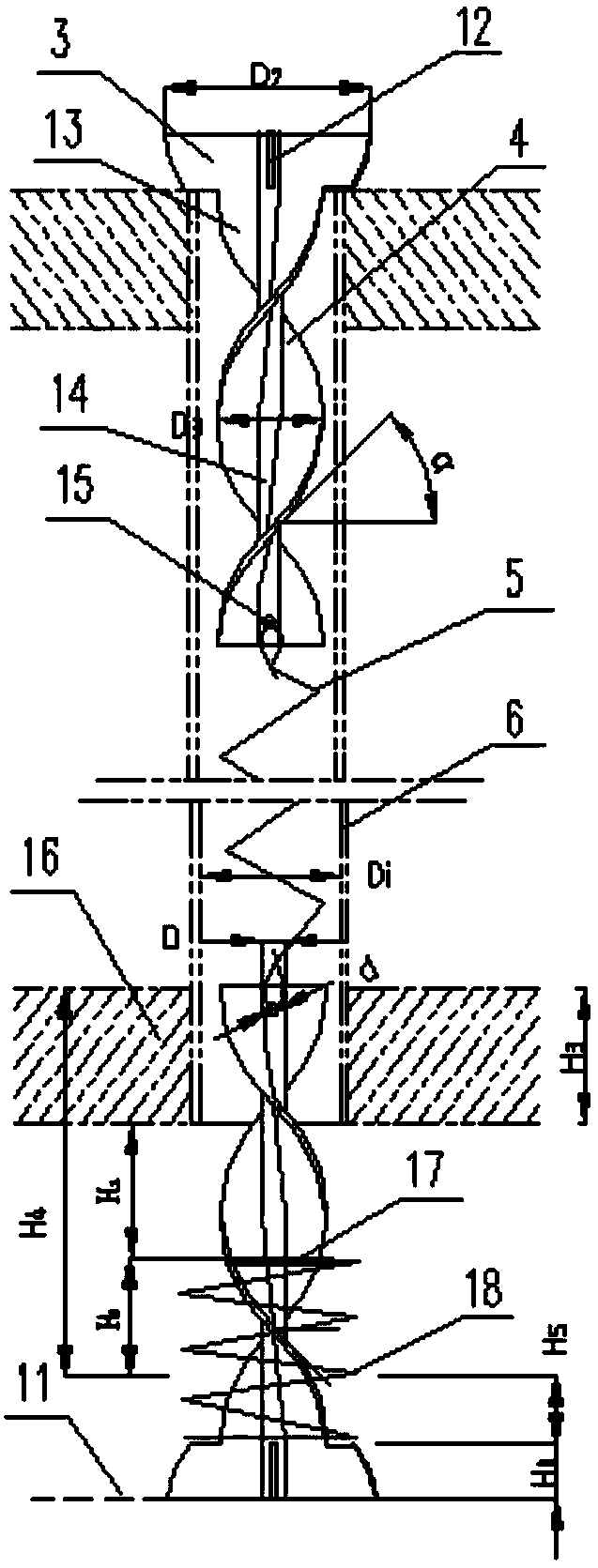 A three-screw self-cleaning natural circulation evaporator