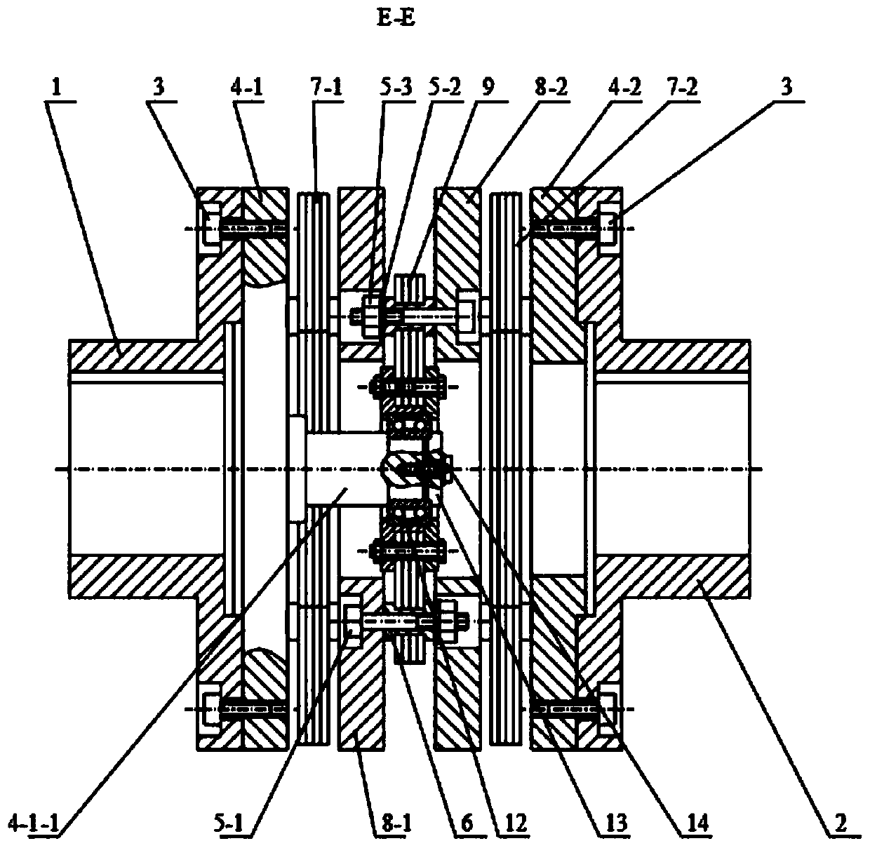 Diaphragm coupling of triple diaphragm group