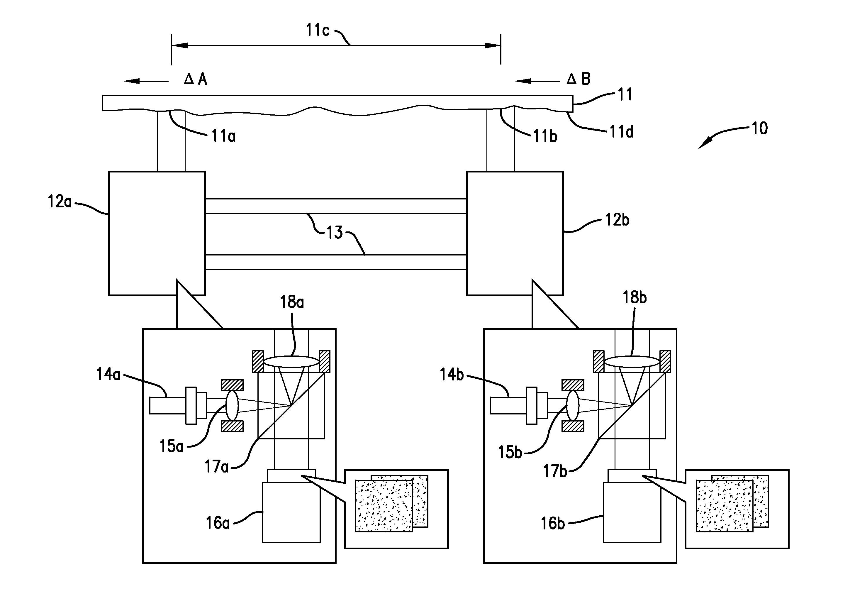 Portable high-resolution non-contact modular sensor for surface strain measurement