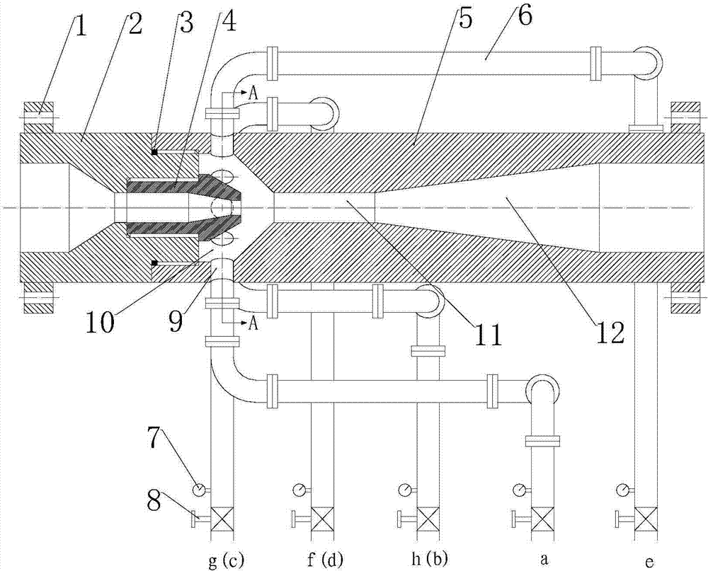 Multichannel injection type fracturing liquid mixing and blending device