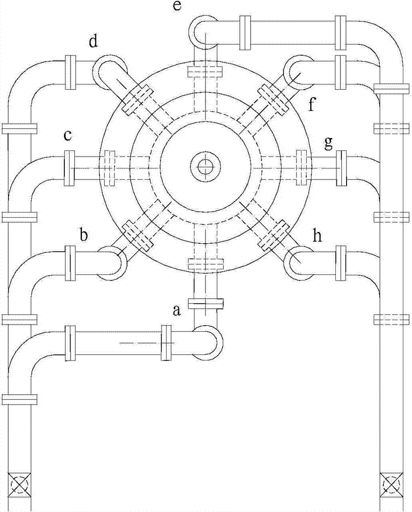 Multichannel injection type fracturing liquid mixing and blending device