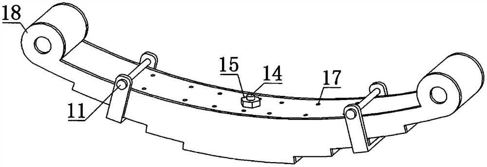 Rear steel plate spring for truck