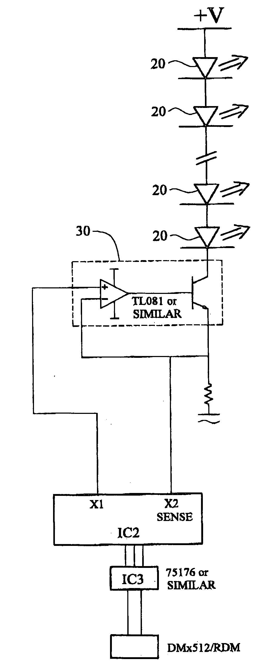 Light emitting diode current control method and system