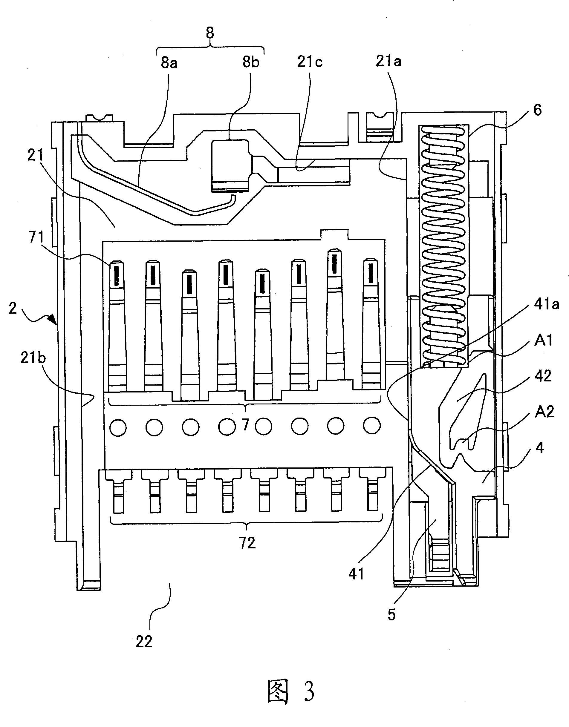 Connector for card