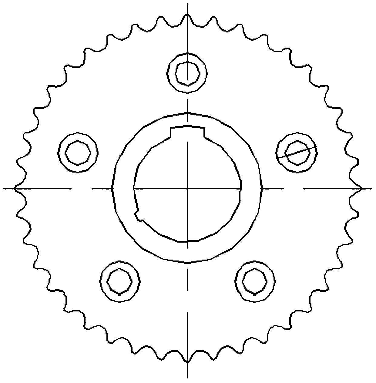 Method for machining automobile engine large chain wheels