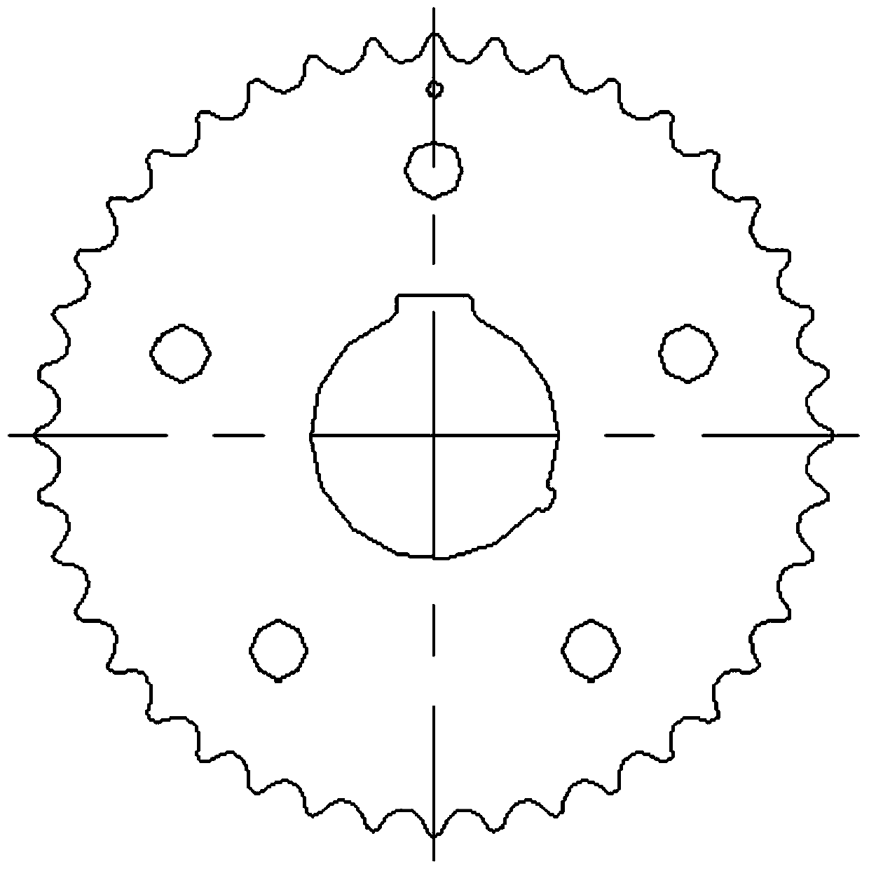 Method for machining automobile engine large chain wheels